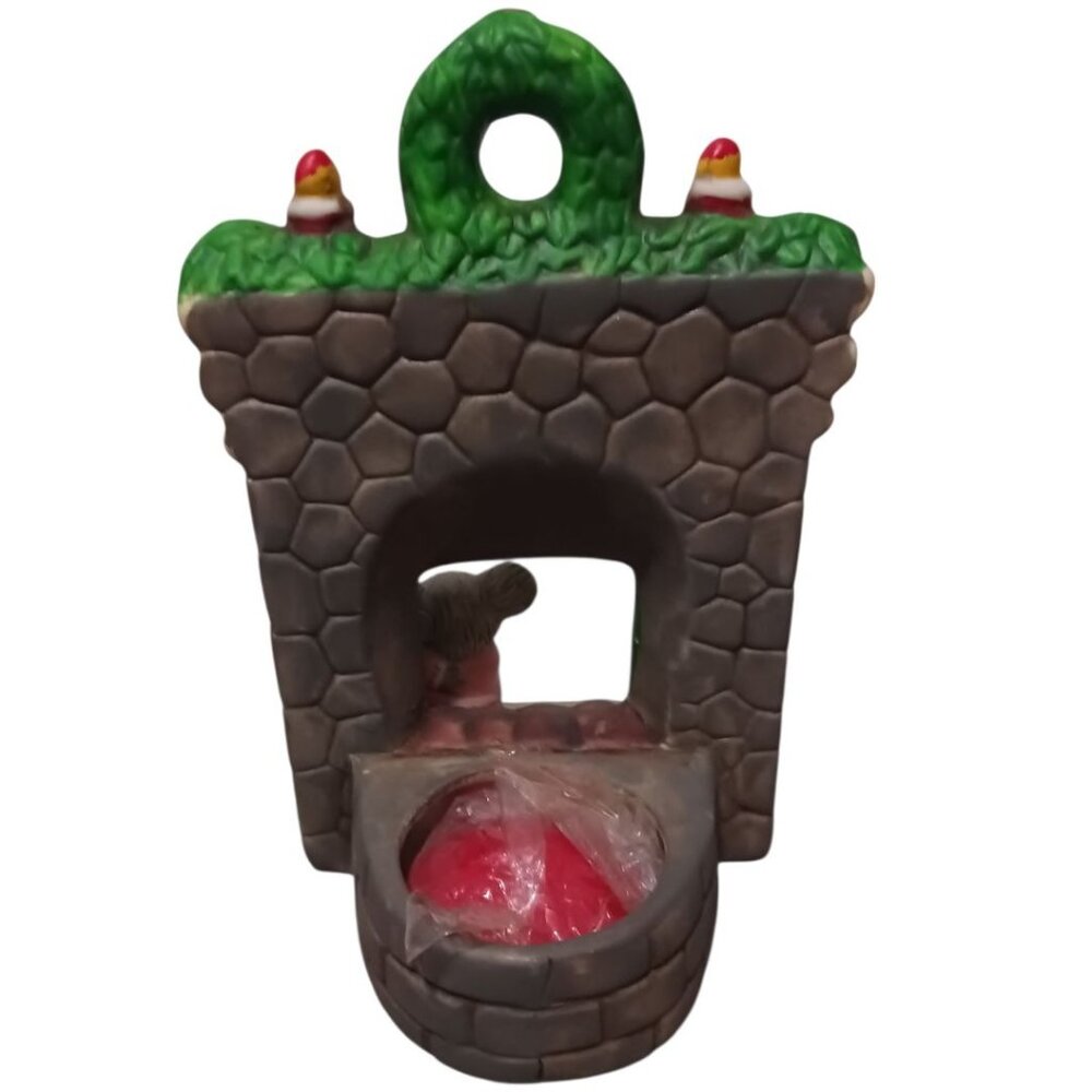 Dayton Hudson Vtg Christmas Mouse Figurine Decoration With Fireplace Scene - Picture 2 of 10